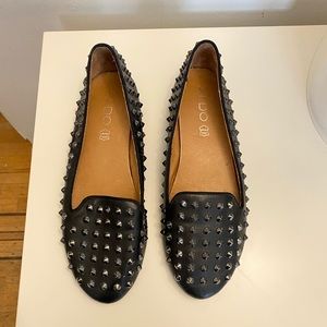 Black studded flats